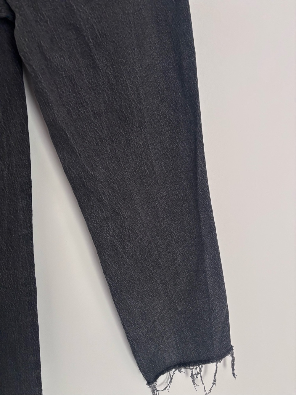 Madewell Perfect Vintage Straight Jean Faded Black Raw Hem Size 28P Petite - Picture 7 of 8